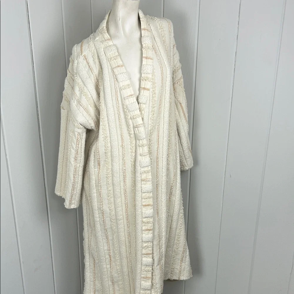 Anthropologie x Ollari Renee duster long open coat textured XL boho extra large
